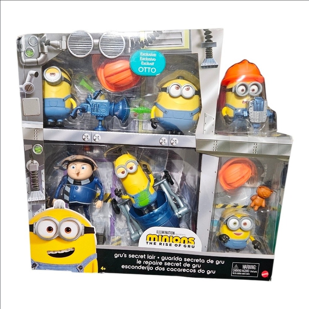 Mattel Minions The Rise of Gru Secret Lair Playset 6 Figures 7 Accessories New